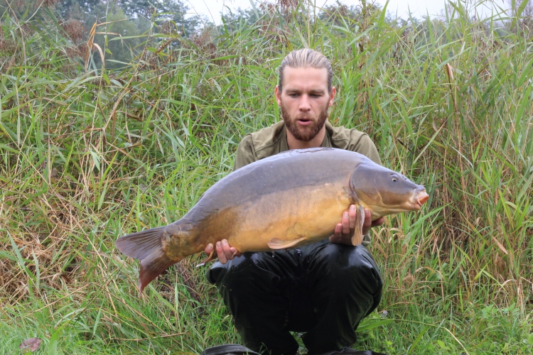 Alex in a short lived calm moment with the yellowy carp